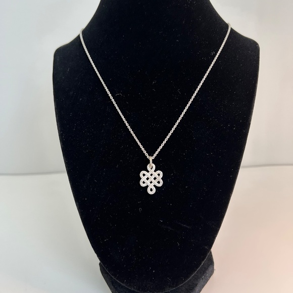 SLANE Sterling and Pave Eternity Knot Necklace - Picture 4 of 16
